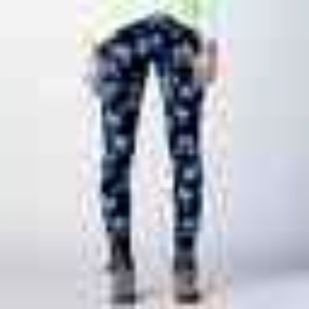 American Eagle Stretch Jegging Women's Blue Jeans Floral Print Flat Front Size 4